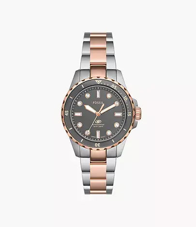 Fossil Blue Dive Three-Hand Two-Tone Stainless Steel Watch