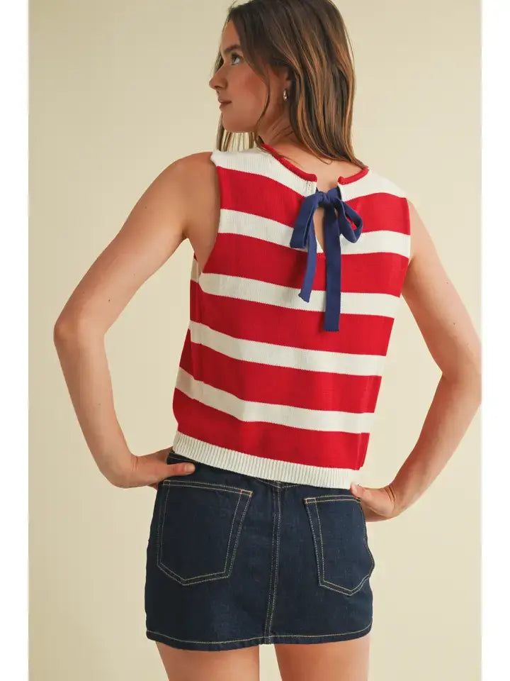 Cloud Ten Striped Sleeveless Sweater Vest