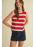 Cloud Ten Striped Sleeveless Sweater Vest