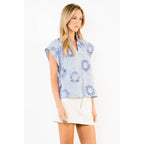 THML - Sleeveless Stripe Top With Ribbon Details
