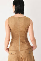 Flying Tomato faux suede top