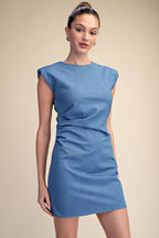 Glam - Ruched Fitted Stretchy Mini Dress