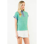 THML - Short Sleeve Gingham Patterned Top