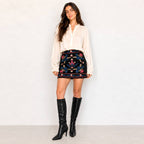 LoveWednesday  Midnight Garden Mini Skirt