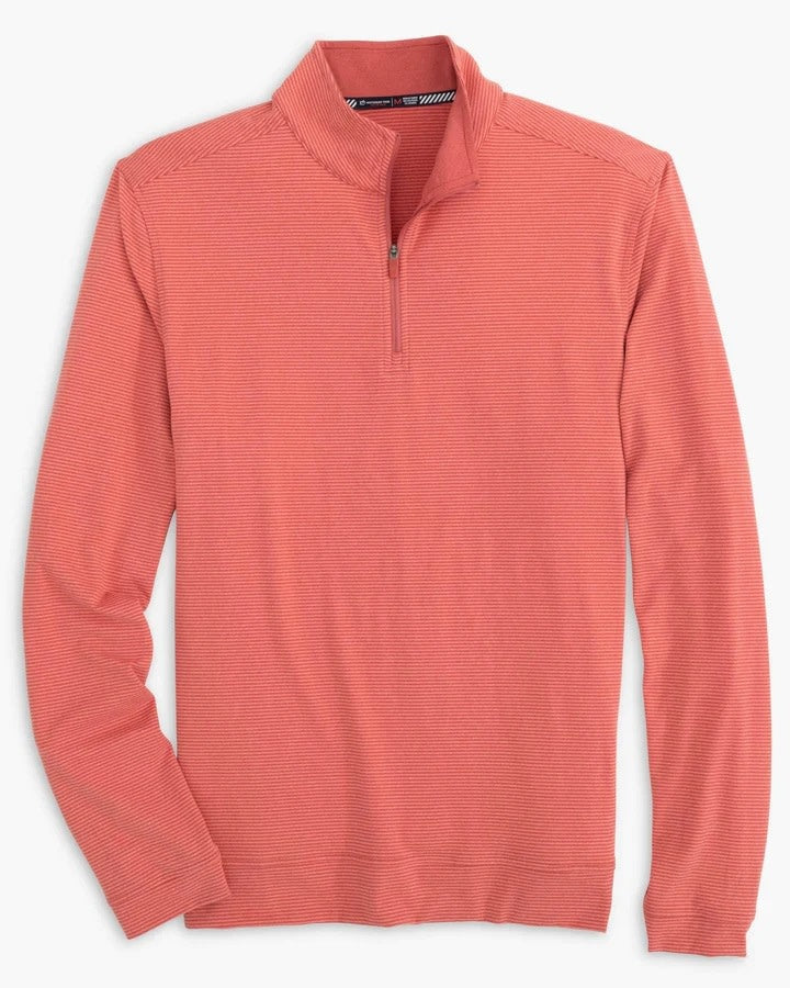 Southern Tide Cruiser Heather Micro Striped Performance Quarter Zip Pullover