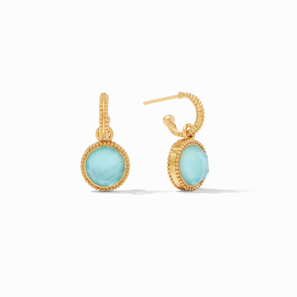 Julie Vos Fleur-de-Lis Hoop & Charm Reversible Gold Earrings