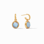 Julie Vos Fleur-de-Lis Hoop & Charm Reversible Gold Earrings