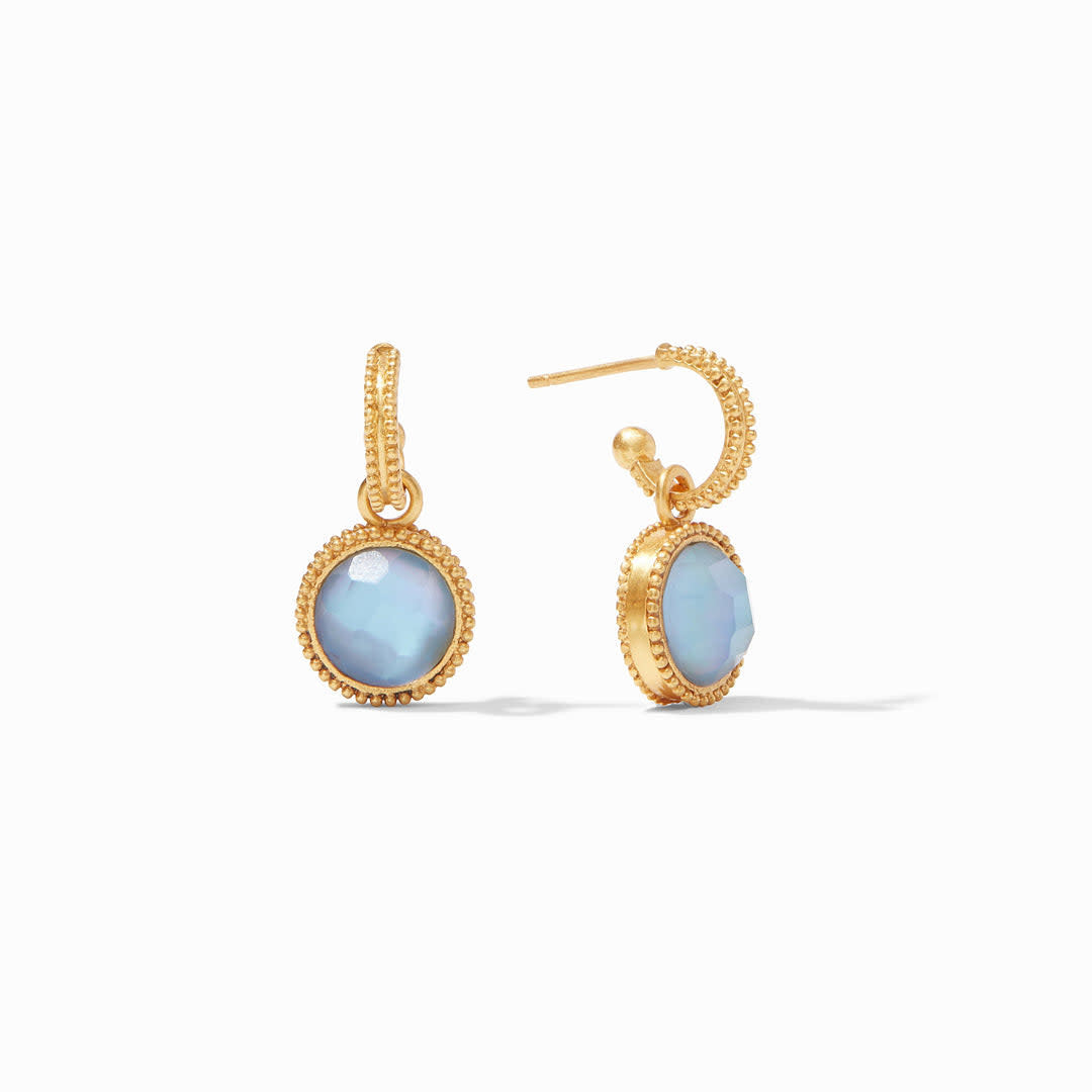 Julie Vos Fleur-de-Lis Hoop & Charm Reversible Gold Earrings