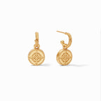 Julie Vos Fleur-de-Lis Hoop & Charm Reversible Gold Earrings