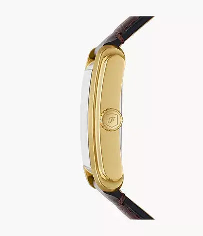 Fossil Carraway Three-Hand Brown Croco Leather Watch