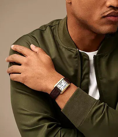 Fossil Carraway Three-Hand Brown Croco Leather Watch