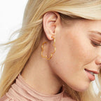 Julie Vos Gardenia Textured  Medium Hoop Earrings
