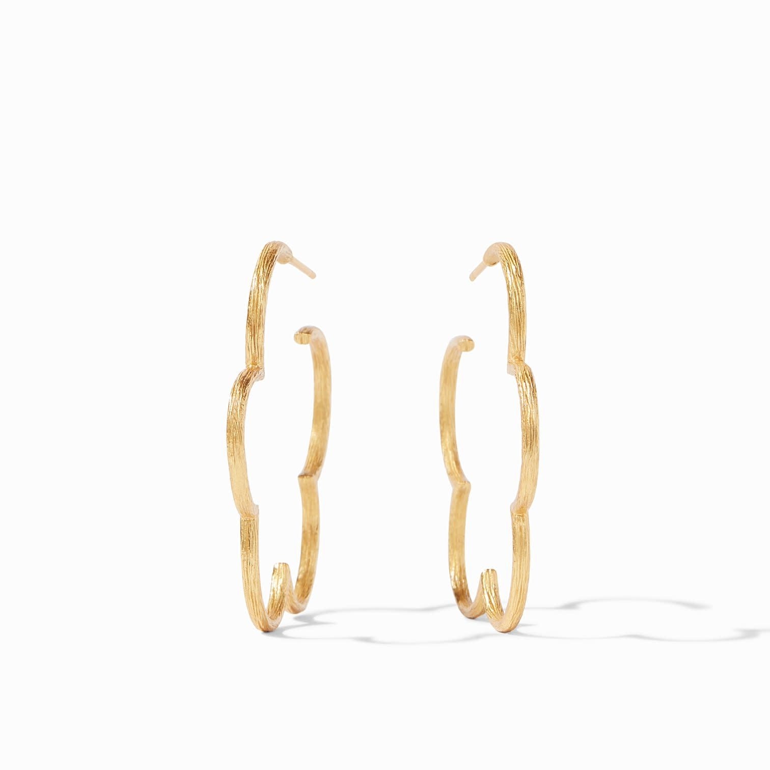 Julie Vos Gardenia Textured  Medium Hoop Earrings