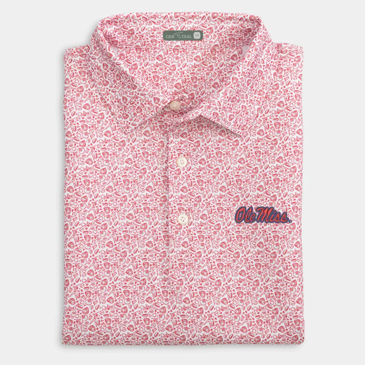GenTeal Ole Miss Fastball Printed Performance Polo