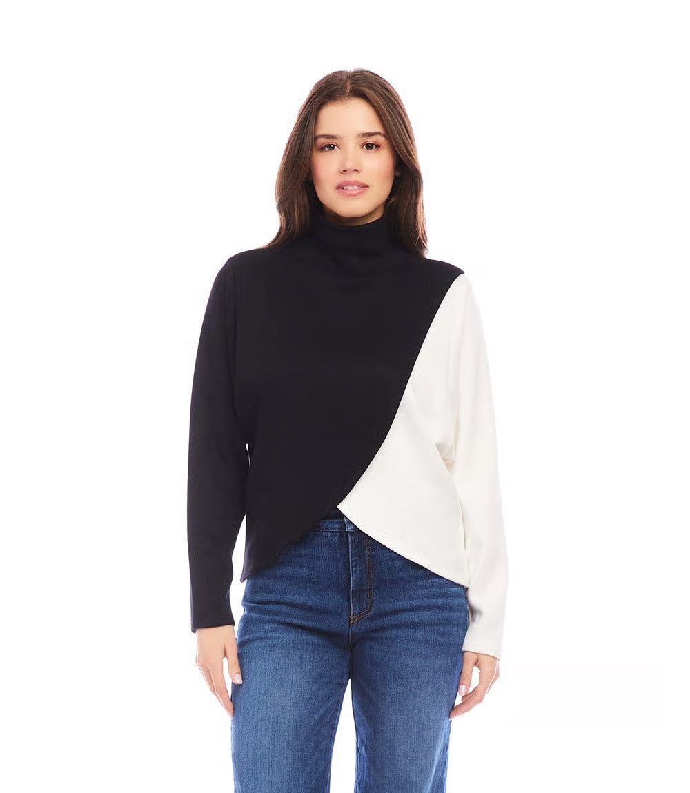 Karen Kane Colorblock Crossover Top
