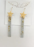 Virtue Hammered Star Bar Earrings