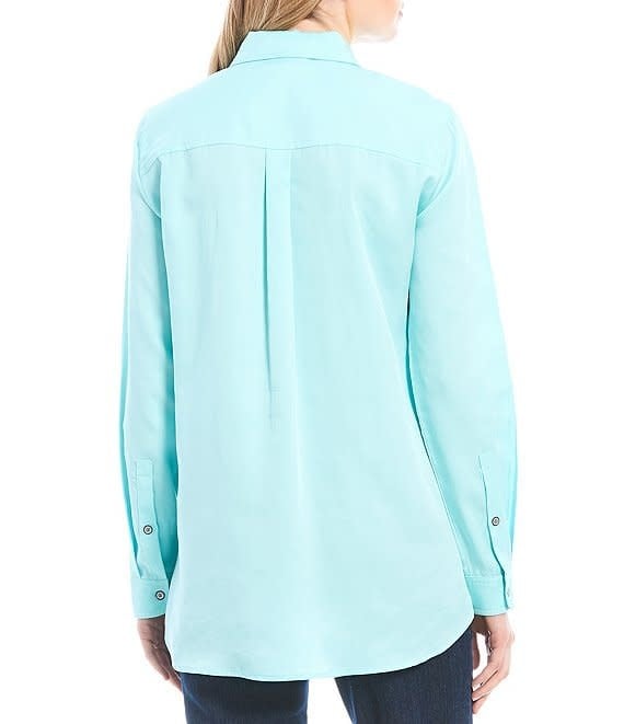 Multiples Hi-Low Side Button Shirt