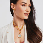 Julie Vos Catalina Gold Gem Earrings