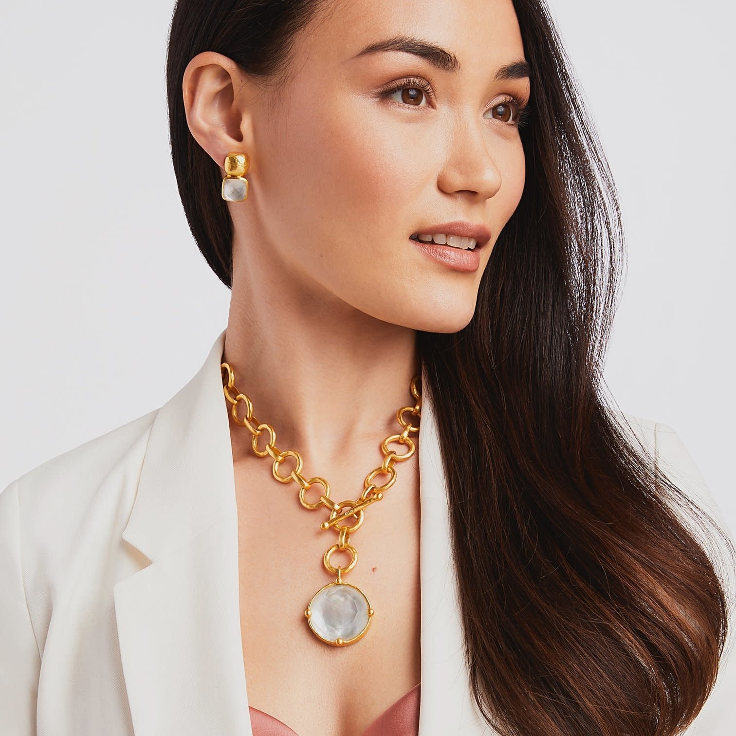 Julie Vos Catalina Gold Gem Earrings