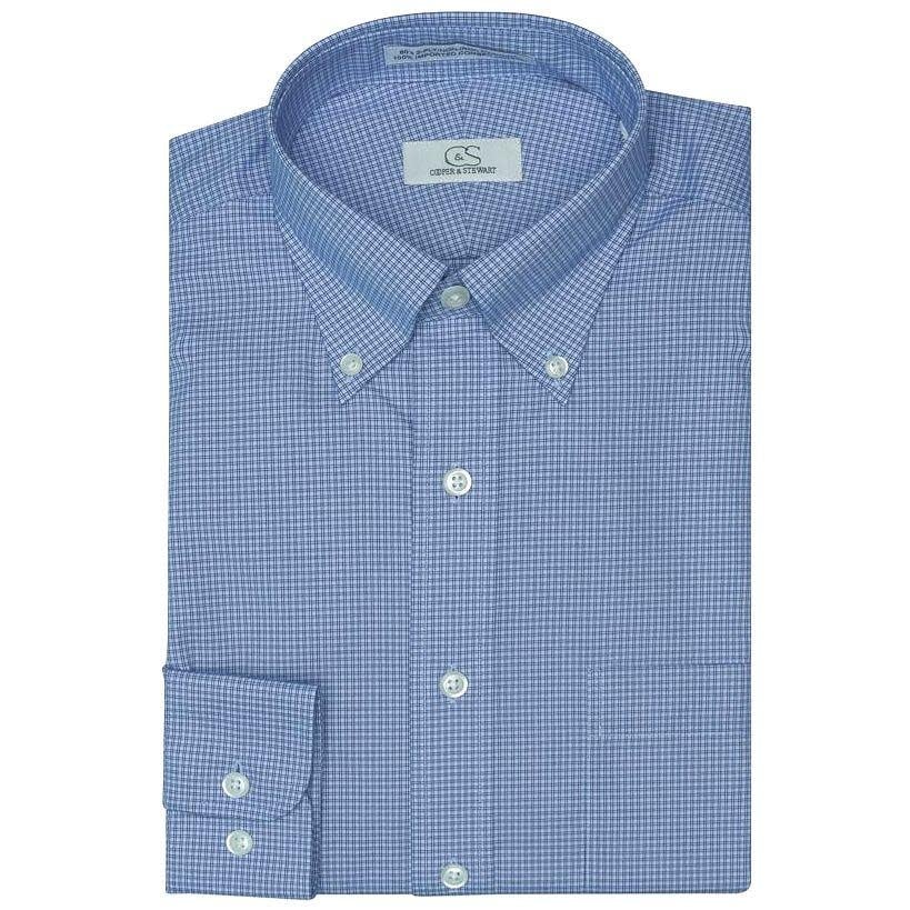 Cooper & Stewart Branson Double Check Button Down Dress Shirt