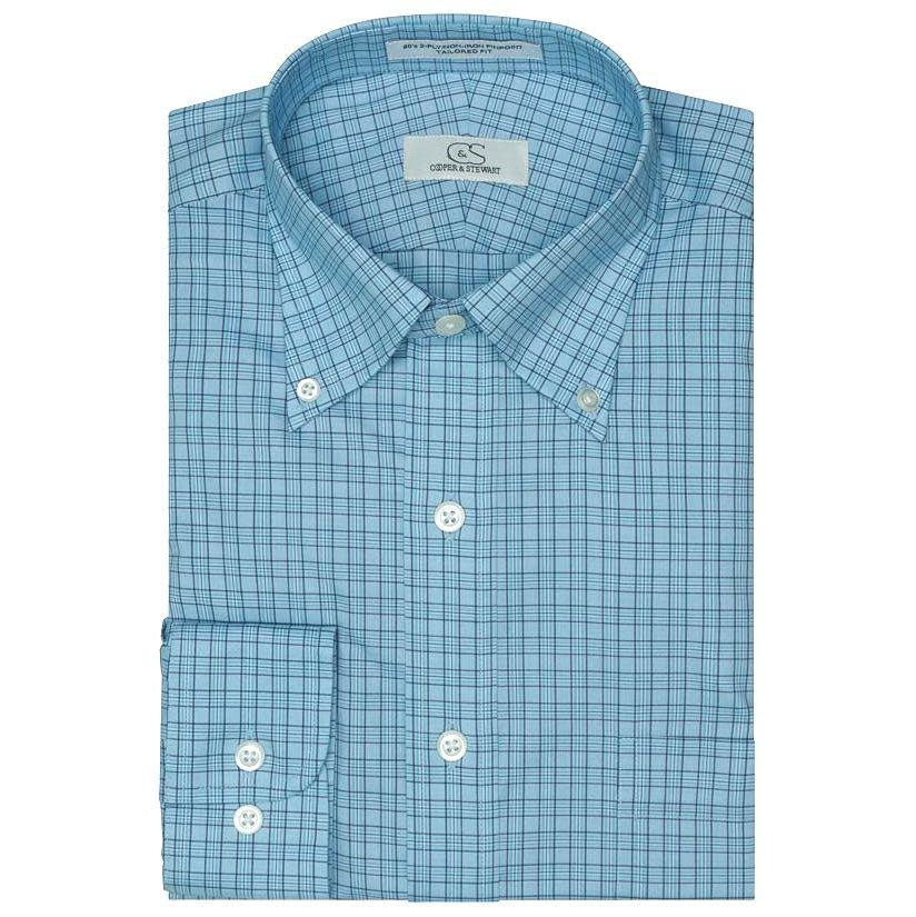 Cooper & Stewart Aiken Plaid Button Down Dress Shirt