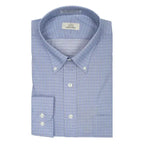 Cooper & Stewart Blue Small Check Button Down Collar (95/5)