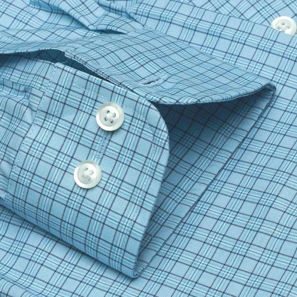 Cooper & Stewart Aiken Plaid Button Down Dress Shirt