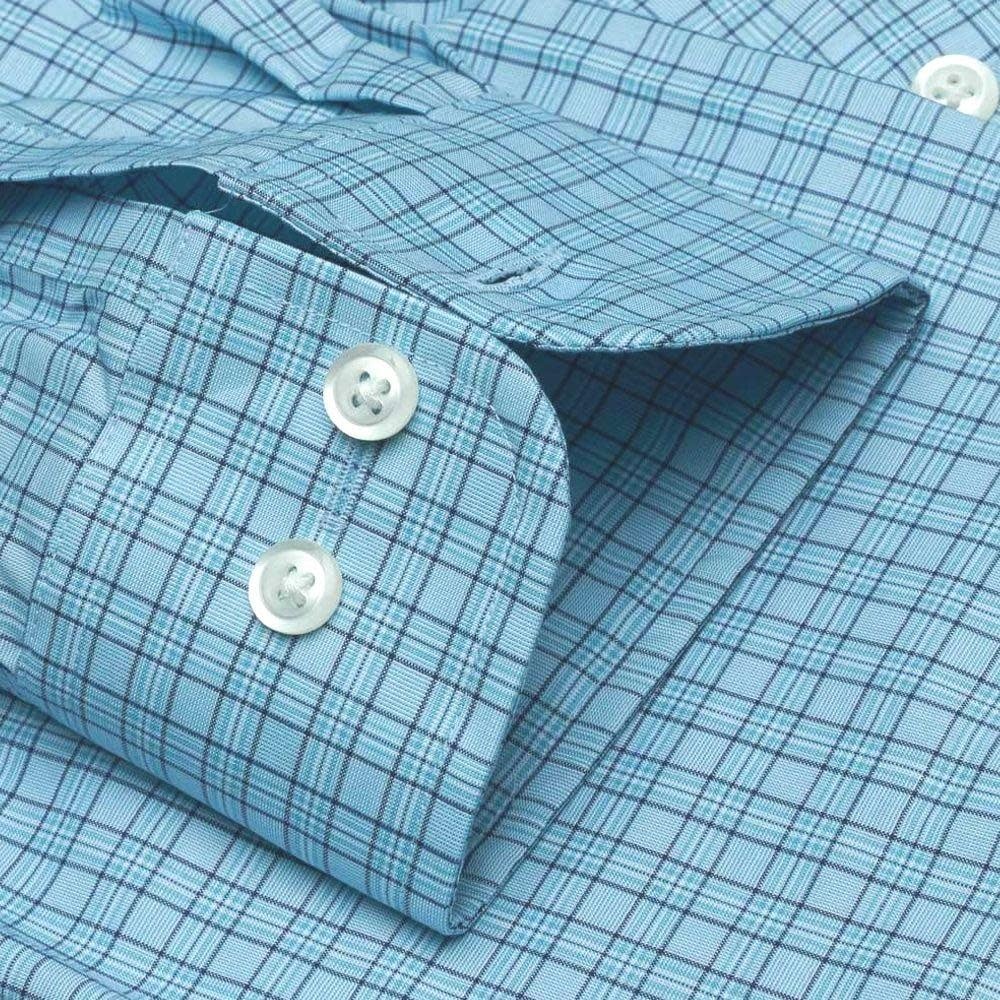 Cooper & Stewart Aiken Plaid Button Down Dress Shirt