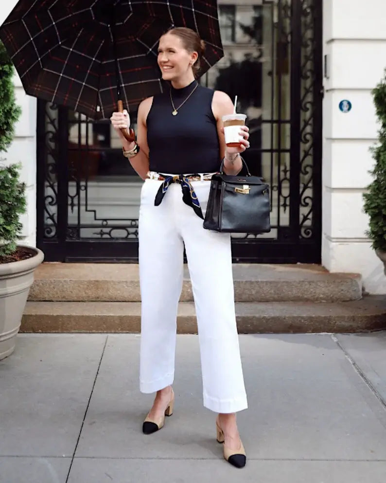 Spanx Stretch Twill Cropped Wide Leg Pant