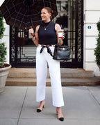 Spanx Stretch Twill Cropped Wide Leg Pant