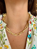 Susan Shaw 18" Oblong Gold Large Toggle Necklace
