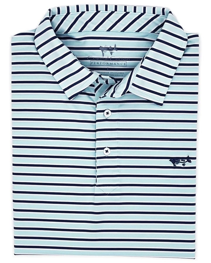 Coastal Cotton Stripe Performance Polo