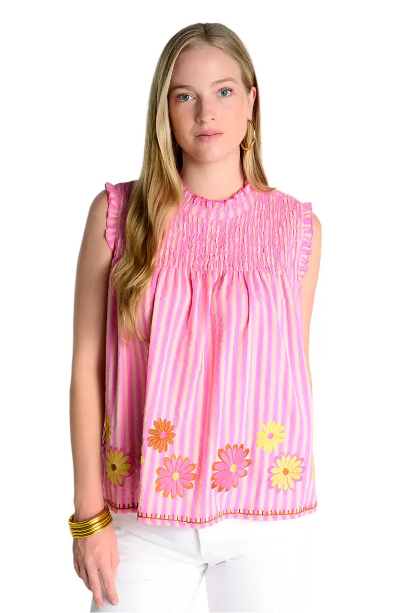 Ivy Jane Candy Striped Daisy Top