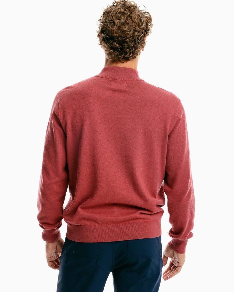 Southern Tide Jade Heather Croaker Quarter Zip Sweater