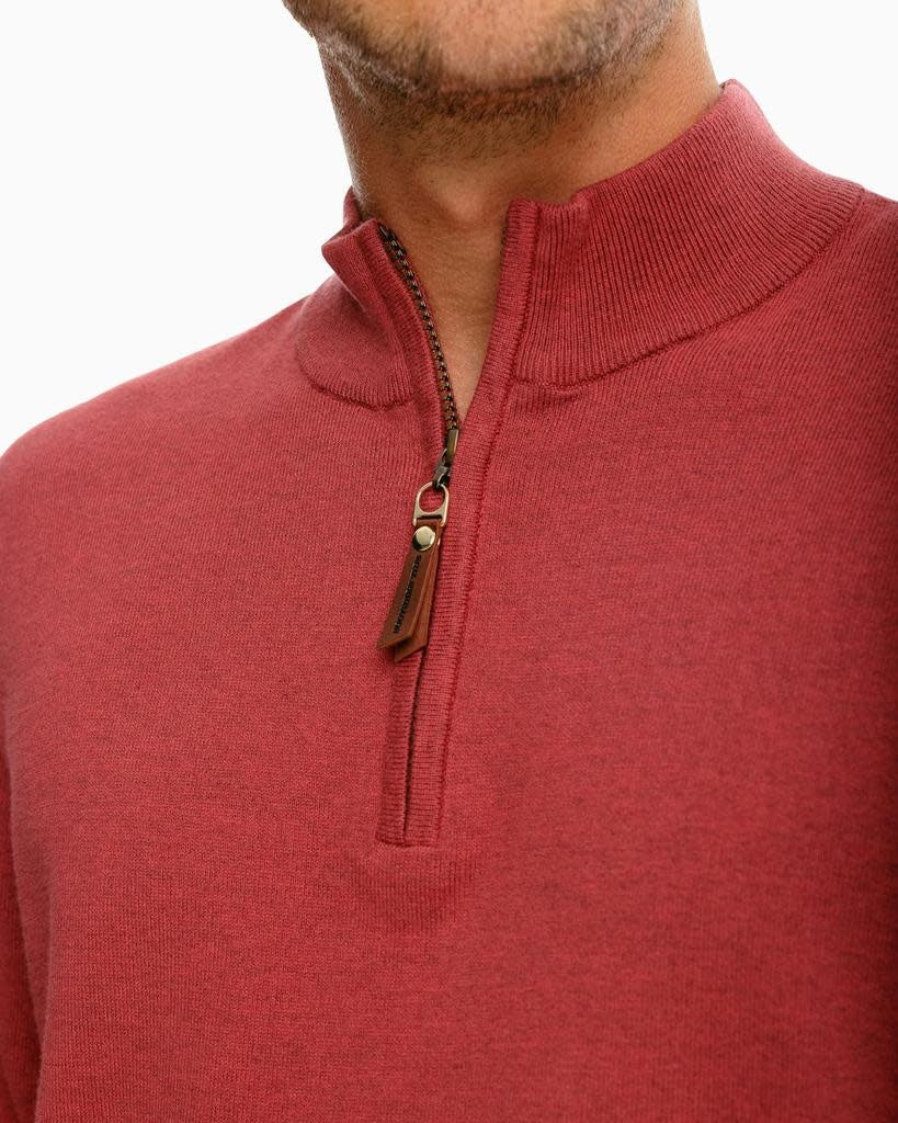 Southern Tide Jade Heather Croaker Quarter Zip Sweater
