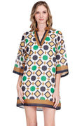 Jade Melody Tam Split Neck Bell Sleeve Caftan