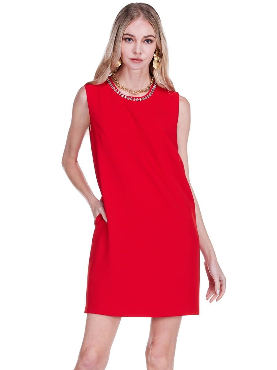 Jade Melody Tam Embellished Neck Shift Dress