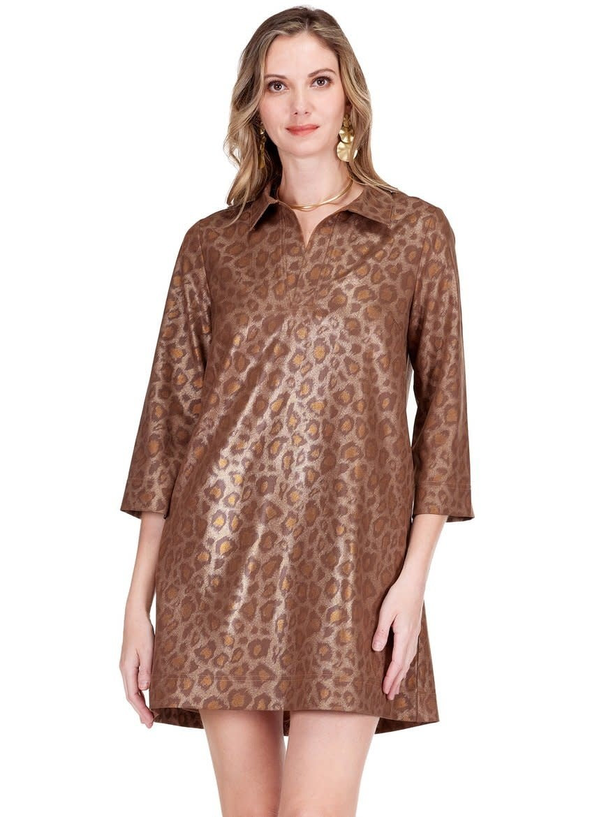 Jade Melody Tam Placket Bell Sleeve Dress