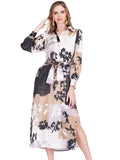 Jade Melody Tam Split V-Neck Collar Maxi Dress