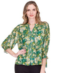 Jade Melody Tam Smocked Shoulder Blouse