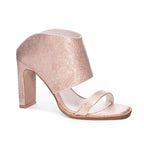 42 Gold Linx Slide Sandal - Chic Open-Toe Heeled Sandal