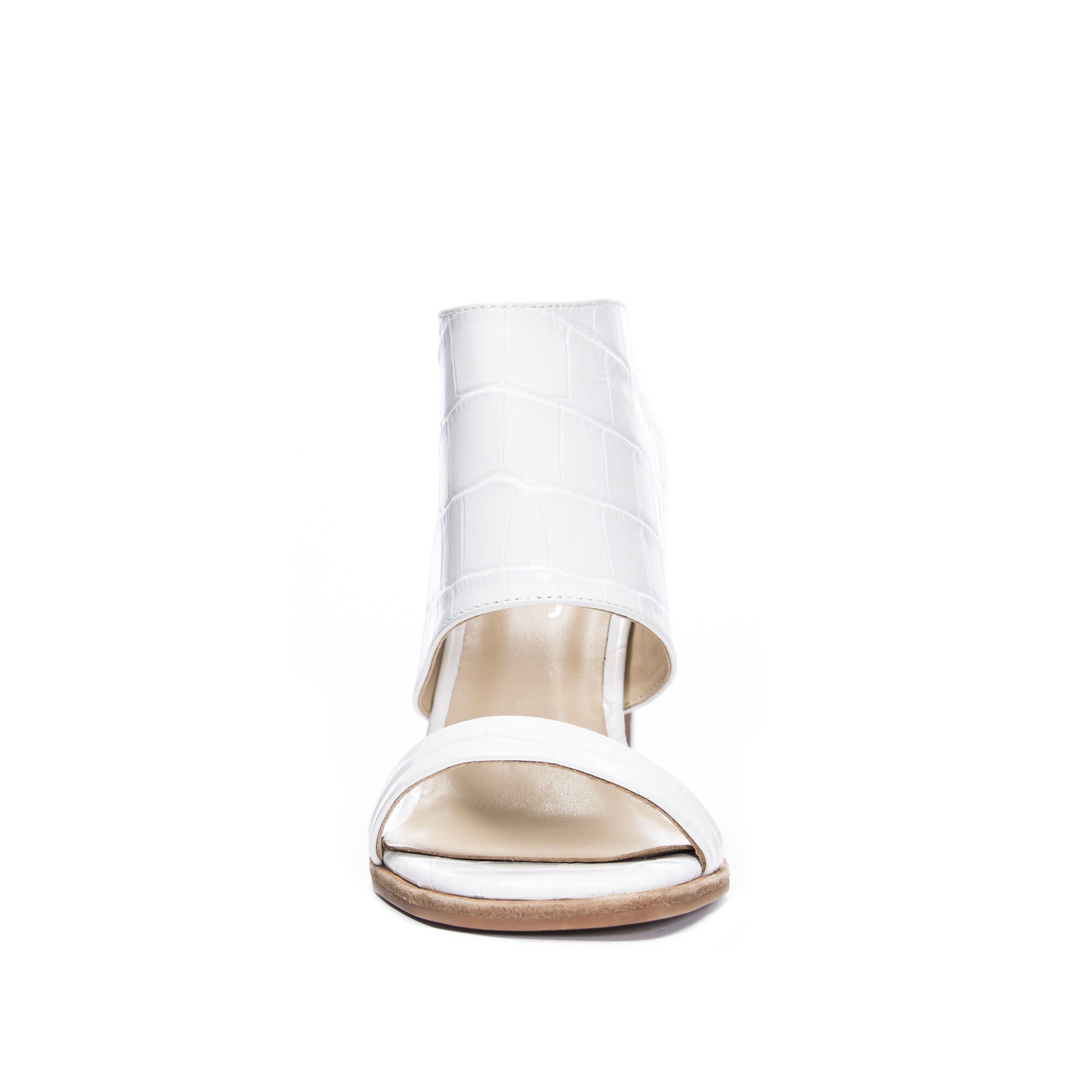 42 Gold Linx Slide Sandal - Chic Open-Toe Heeled Sandal