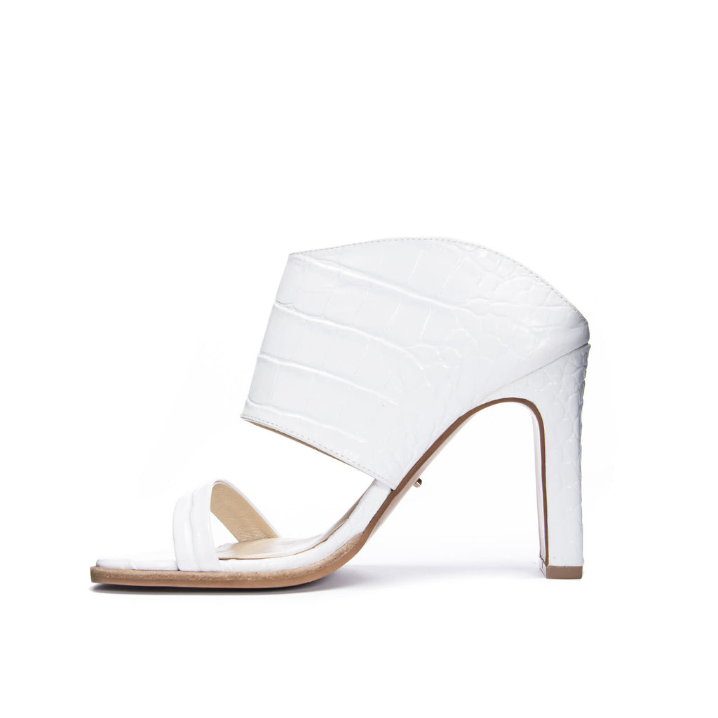 42 Gold Linx Slide Sandal - Chic Open-Toe Heeled Sandal