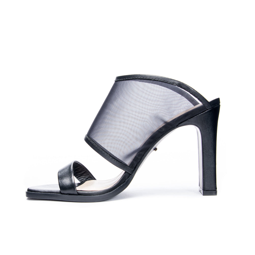 42 Gold Linx Slide Sandal - Chic Open-Toe Heeled Sandal
