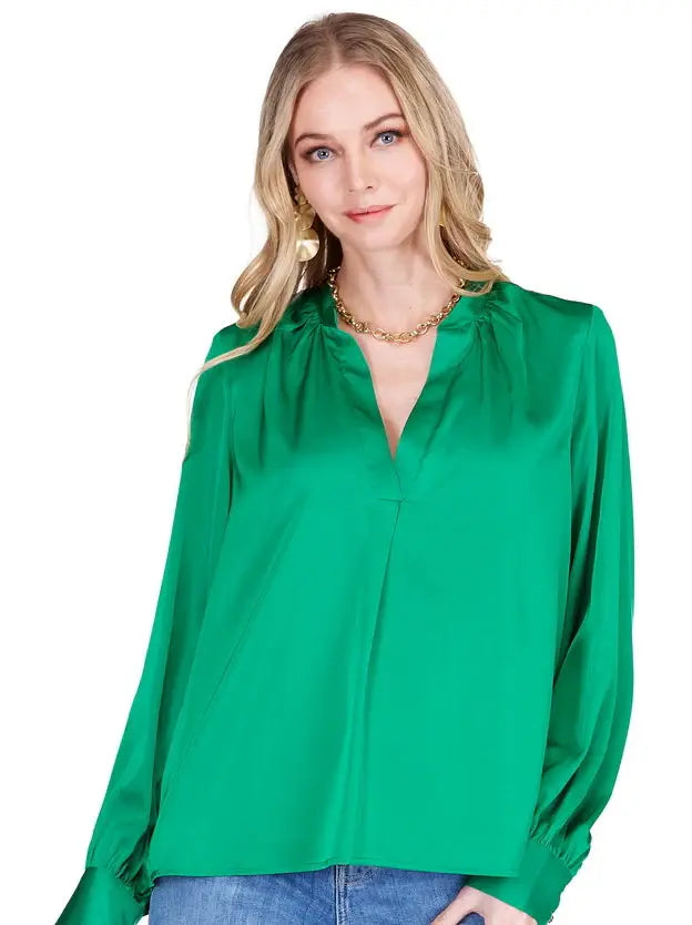Joy Joy Placket V-Neck Top