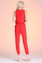 Tyche Textured Wrap Jumpsuit