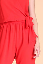 Tyche Textured Wrap Jumpsuit
