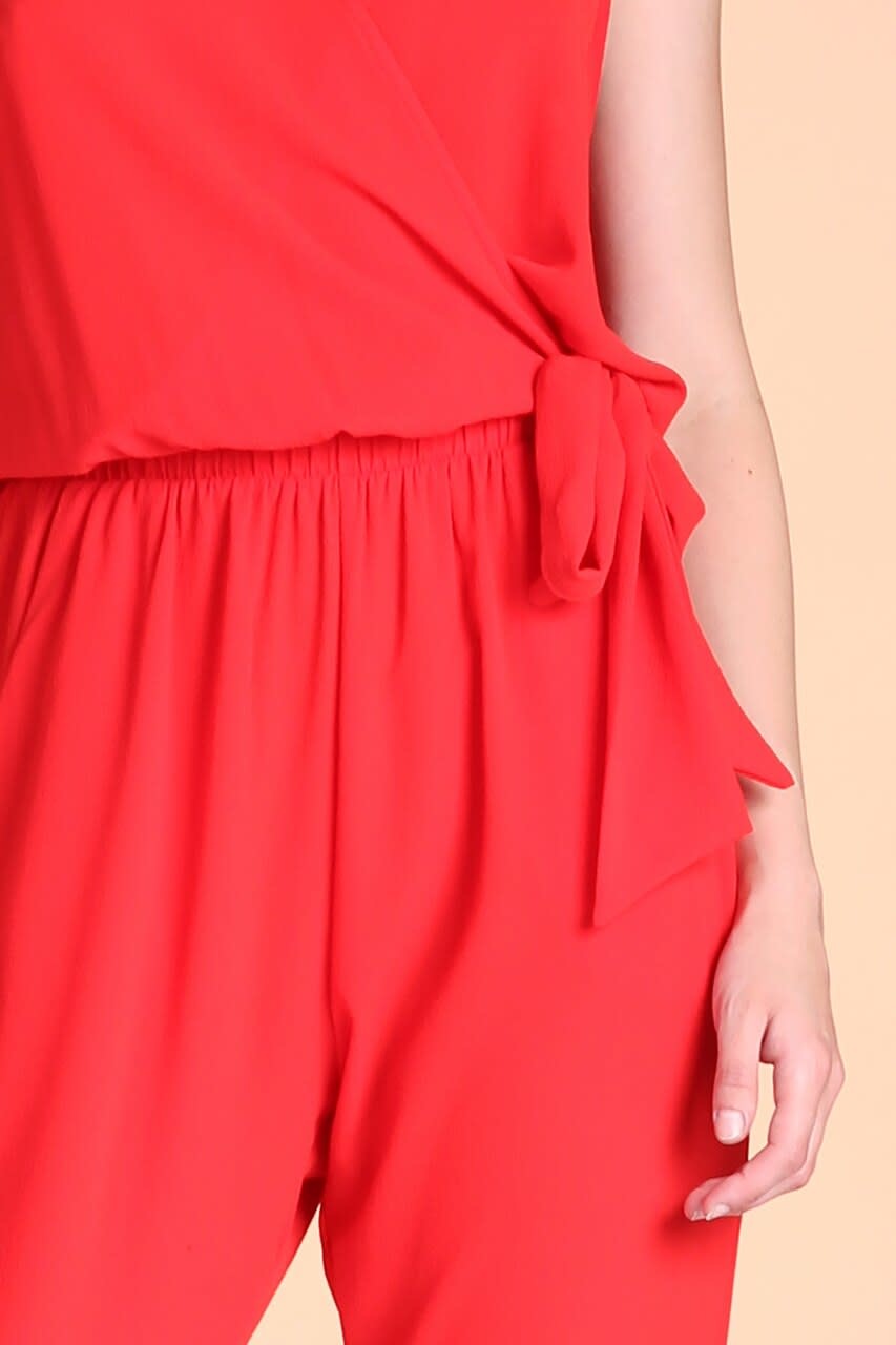 Tyche Textured Wrap Jumpsuit