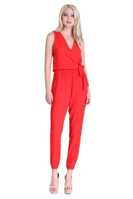 Tyche Textured Wrap Jumpsuit