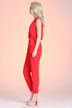 Tyche Textured Wrap Jumpsuit